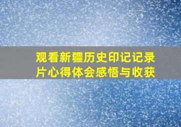 观看新疆历史印记记录片心得体会感悟与收获