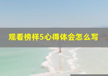 观看榜样5心得体会怎么写