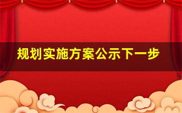 规划实施方案公示下一步