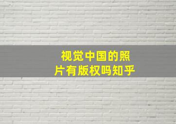 视觉中国的照片有版权吗知乎