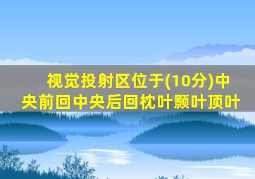 视觉投射区位于(10分)中央前回中央后回枕叶颢叶顶叶