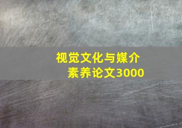 视觉文化与媒介素养论文3000