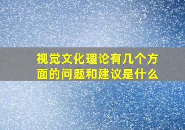 视觉文化理论有几个方面的问题和建议是什么