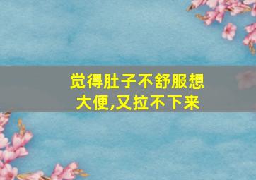 觉得肚子不舒服想大便,又拉不下来