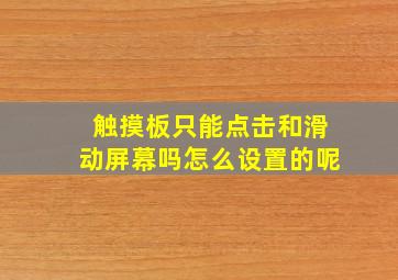 触摸板只能点击和滑动屏幕吗怎么设置的呢