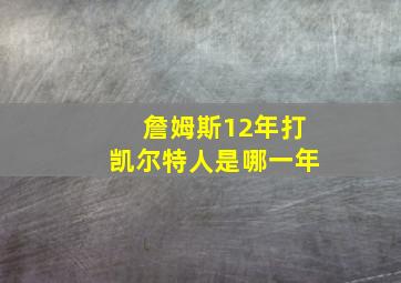 詹姆斯12年打凯尔特人是哪一年