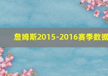 詹姆斯2015-2016赛季数据