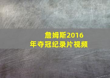 詹姆斯2016年夺冠纪录片视频