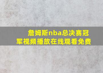 詹姆斯nba总决赛冠军视频播放在线观看免费