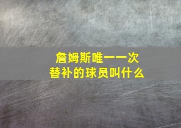 詹姆斯唯一一次替补的球员叫什么