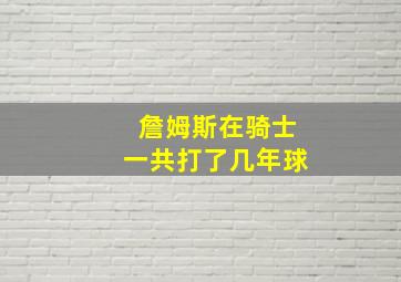 詹姆斯在骑士一共打了几年球