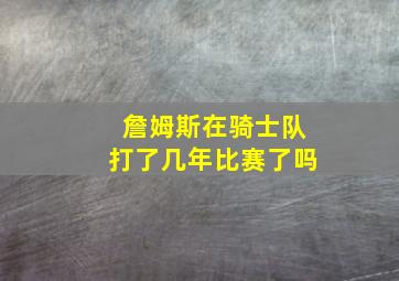 詹姆斯在骑士队打了几年比赛了吗