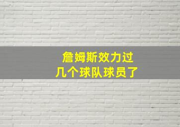 詹姆斯效力过几个球队球员了