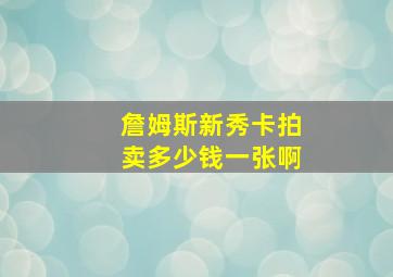 詹姆斯新秀卡拍卖多少钱一张啊