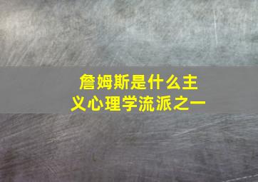 詹姆斯是什么主义心理学流派之一