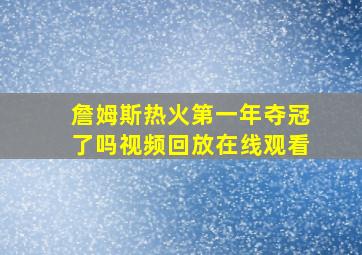 詹姆斯热火第一年夺冠了吗视频回放在线观看