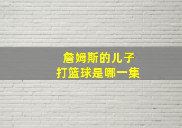 詹姆斯的儿子打篮球是哪一集