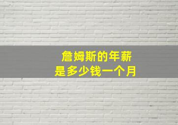 詹姆斯的年薪是多少钱一个月