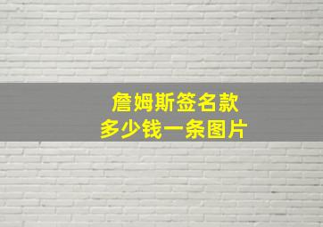 詹姆斯签名款多少钱一条图片