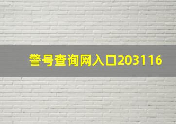 警号查询网入口203116