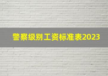 警察级别工资标准表2023