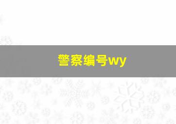 警察编号wy