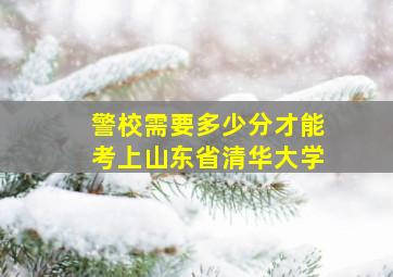 警校需要多少分才能考上山东省清华大学