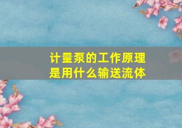 计量泵的工作原理是用什么输送流体