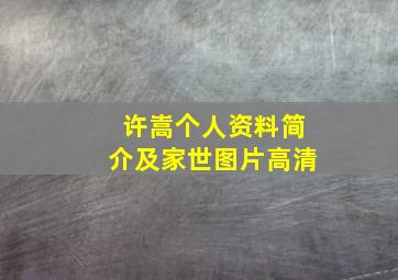 许嵩个人资料简介及家世图片高清