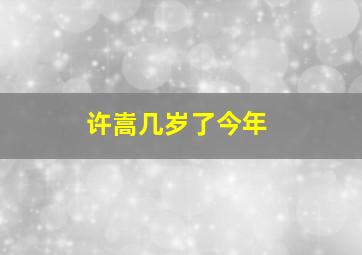 许嵩几岁了今年