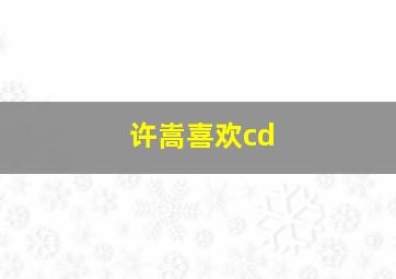 许嵩喜欢cd