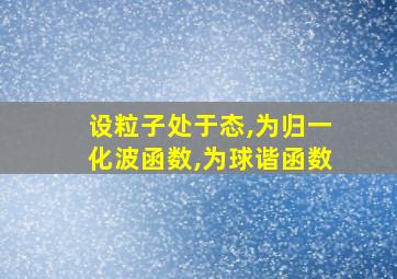 设粒子处于态,为归一化波函数,为球谐函数