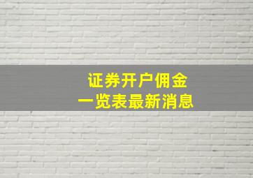 证券开户佣金一览表最新消息