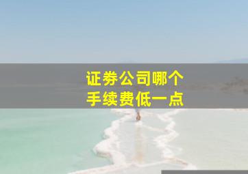 证劵公司哪个手续费低一点