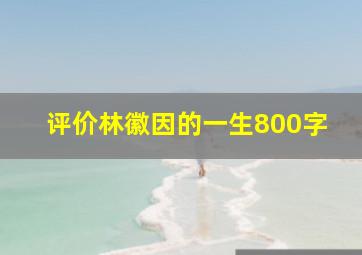 评价林徽因的一生800字