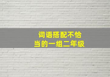 词语搭配不恰当的一组二年级