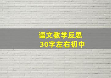 语文教学反思30字左右初中