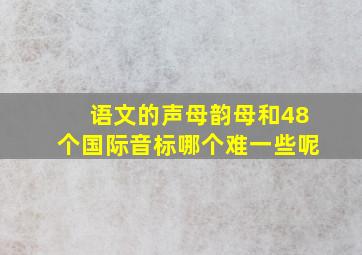 语文的声母韵母和48个国际音标哪个难一些呢