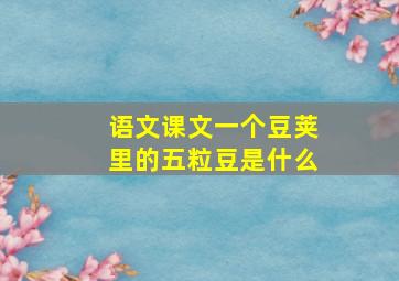 语文课文一个豆荚里的五粒豆是什么