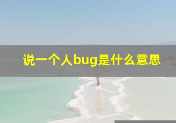 说一个人bug是什么意思