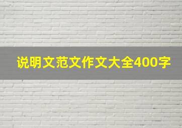 说明文范文作文大全400字