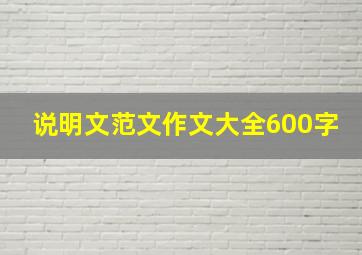 说明文范文作文大全600字