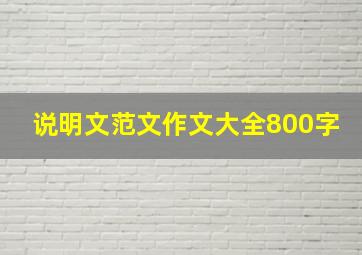 说明文范文作文大全800字