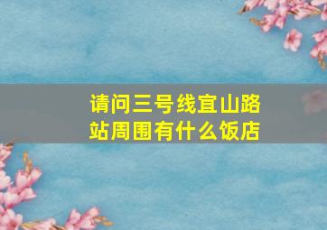 请问三号线宜山路站周围有什么饭店