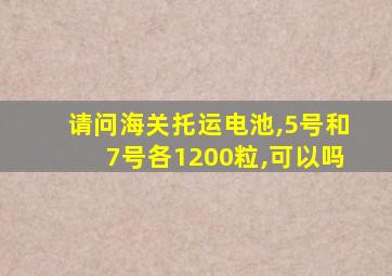 请问海关托运电池,5号和7号各1200粒,可以吗