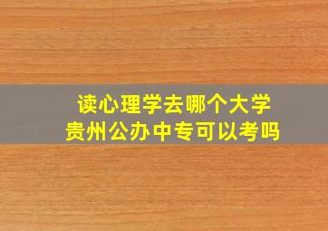 读心理学去哪个大学贵州公办中专可以考吗