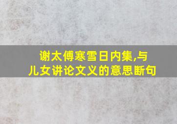 谢太傅寒雪日内集,与儿女讲论文义的意思断句