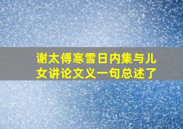 谢太傅寒雪日内集与儿女讲论文义一句总述了