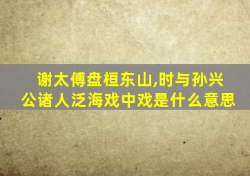 谢太傅盘桓东山,时与孙兴公诸人泛海戏中戏是什么意思