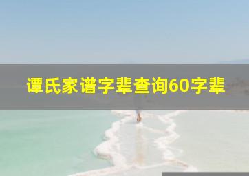 谭氏家谱字辈查询60字辈